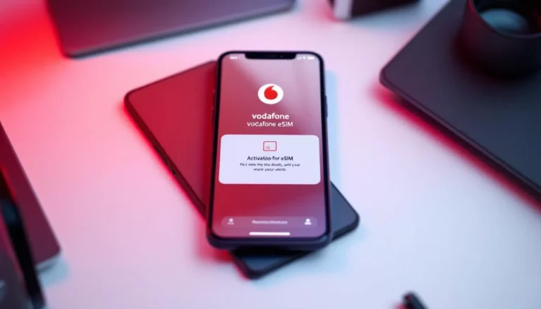 Repr&eacute;senatation de esim vodafone