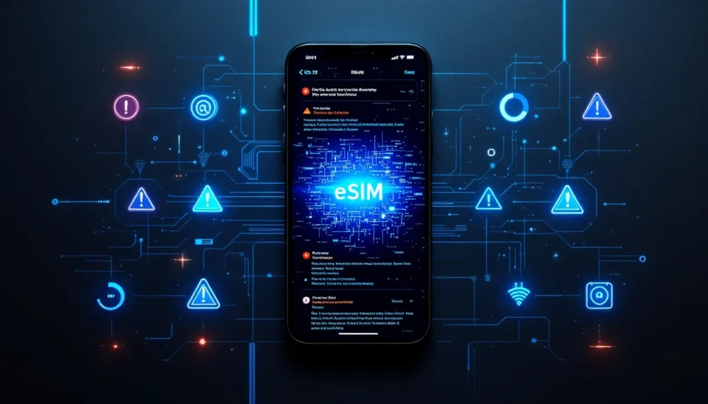 Représenatation de bug eSIM iOS 26