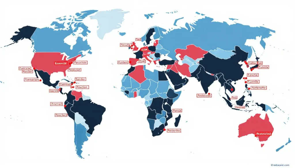Représenatation de quels pays restreignent l'activation de l'esim après l'arrivée
