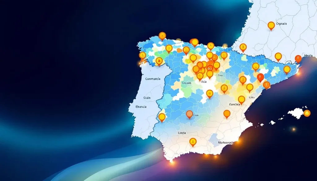 Représenatation de couverture 5G Espagne