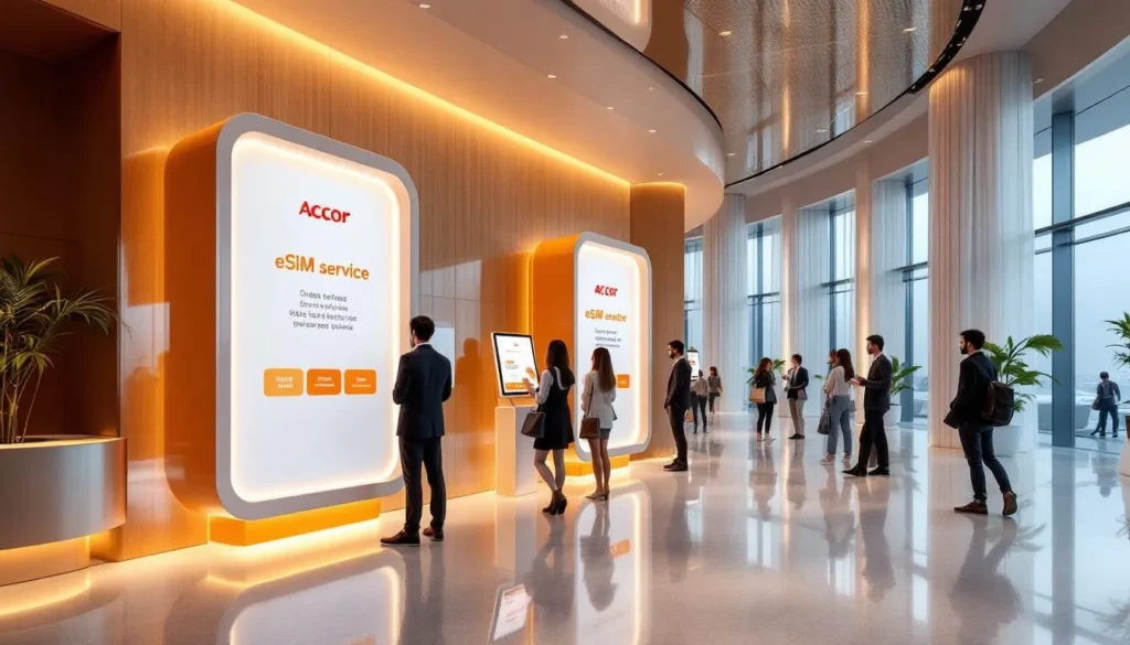 Représenatation de accord esim Accor Orange