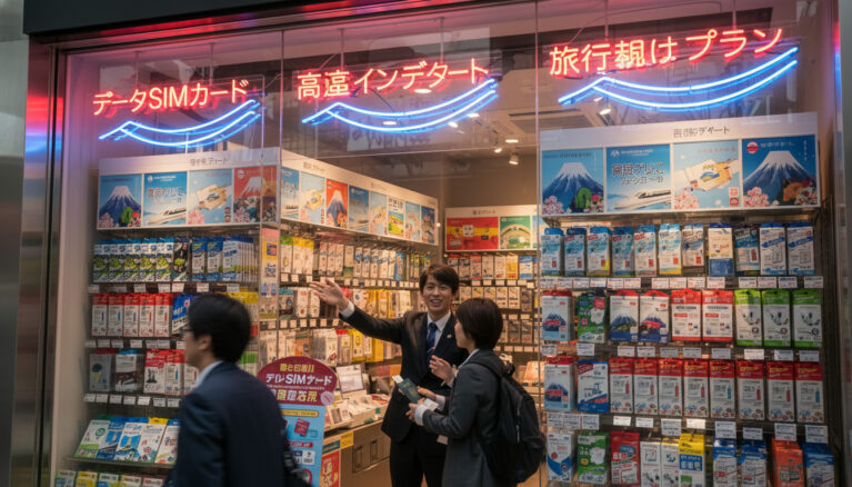 Représenatation de acheter carte sim données au Japon