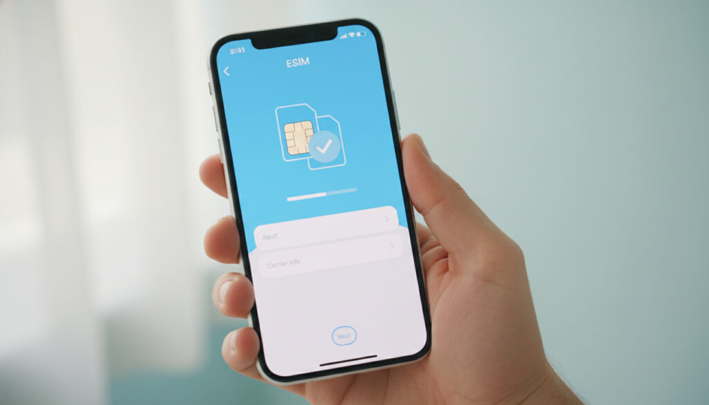 Représenatation de acheter une esim sur iphone 11