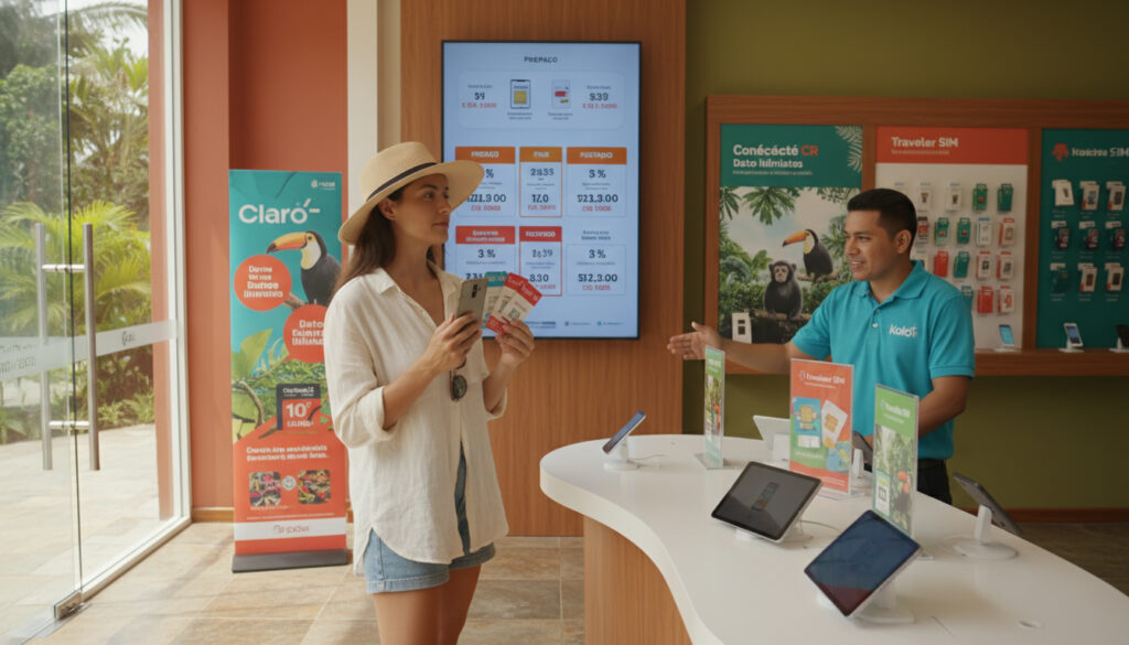 Représenatation de forfait telephone costa rica