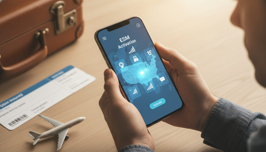 Représenatation de facture téléphonique eSIM vacances États-Unis