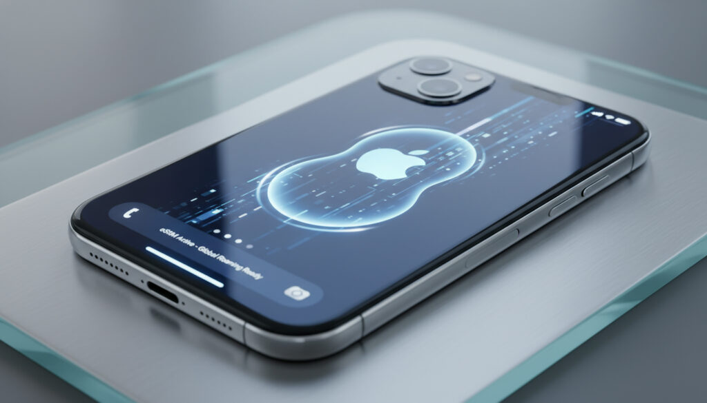 Représenatation de iPhone pliable Apple eSIM