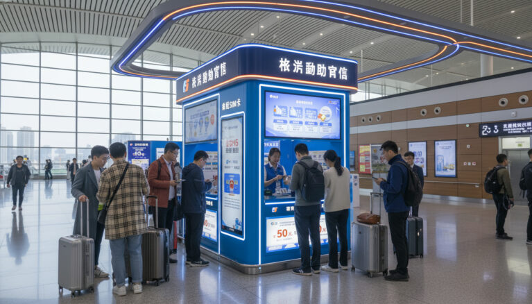 Repr&eacute;senatation de acheter carte carte sim a l aeroport hangzou Chine