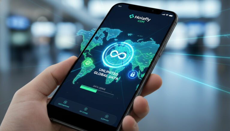 Représenatation de forfait eSIM data illimitée voyage