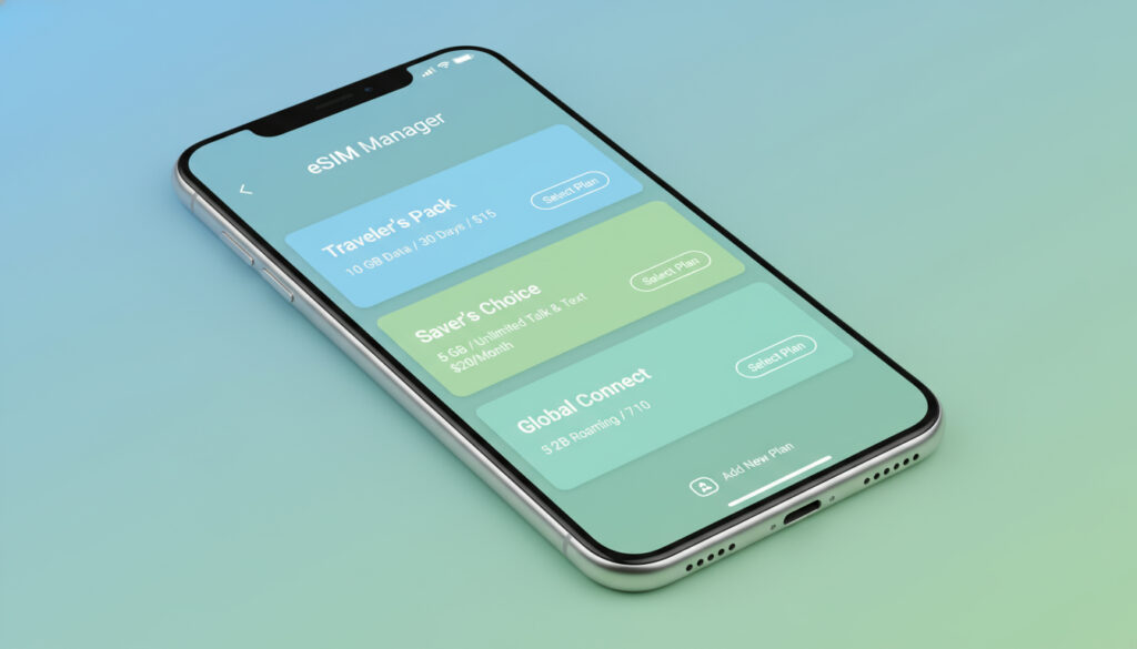 Représenatation de forfait mobile pas cher esim