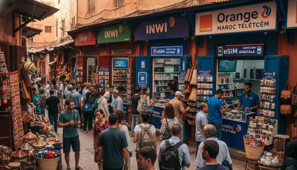 Représenatation de acheter carte carte sim au Maroc ou esim