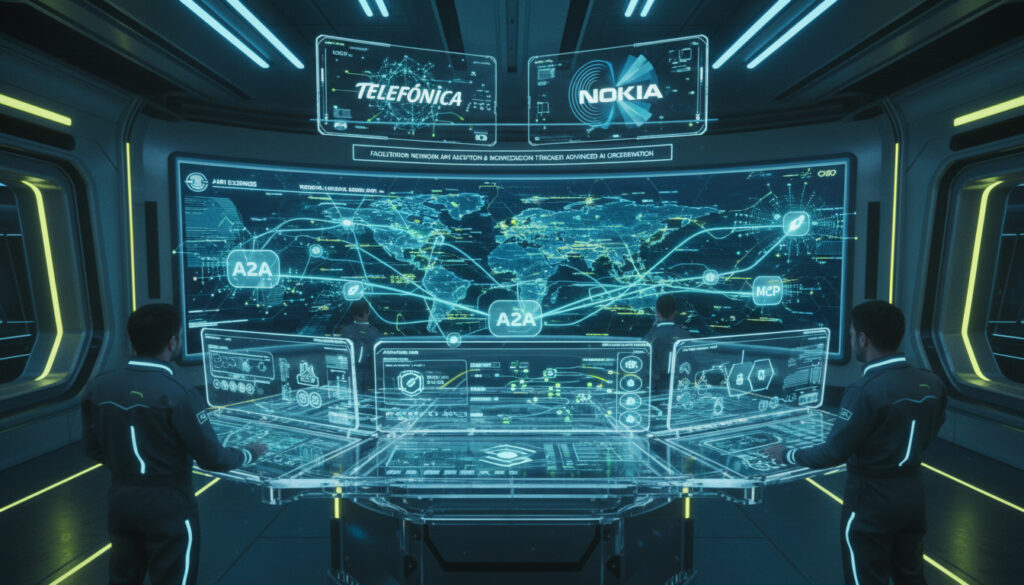 Représenatation de collaboration IA agentique API réseau