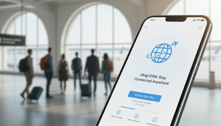 Représenatation de eSIM Ubigi activation voyage