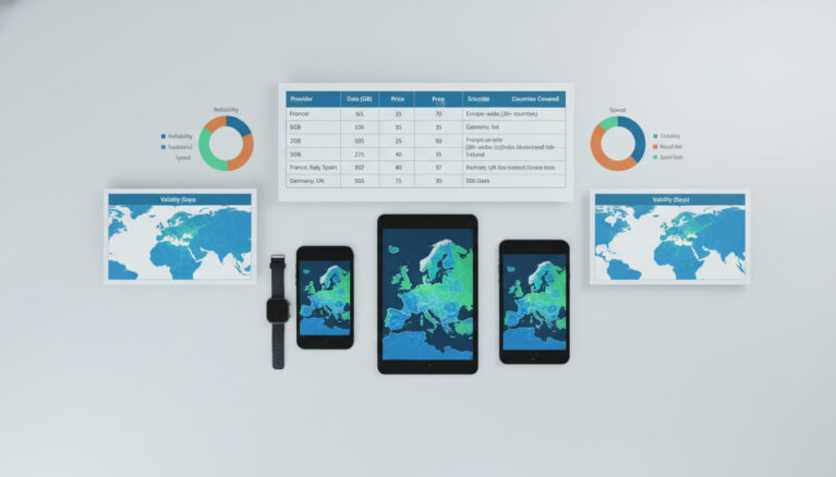 Représenatation de Europe esim données comparaison