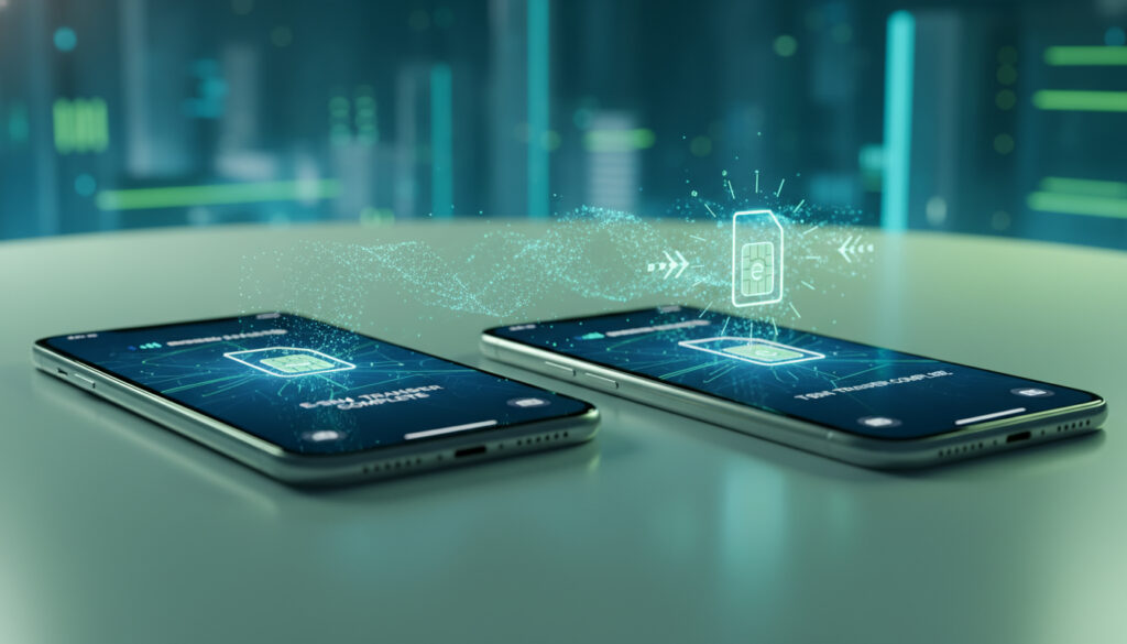Représenatation de transfert eSIM iPhone vers Android