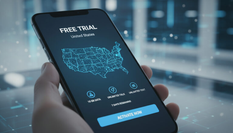 Représenatation de essai eSIM gratuites États-Unis