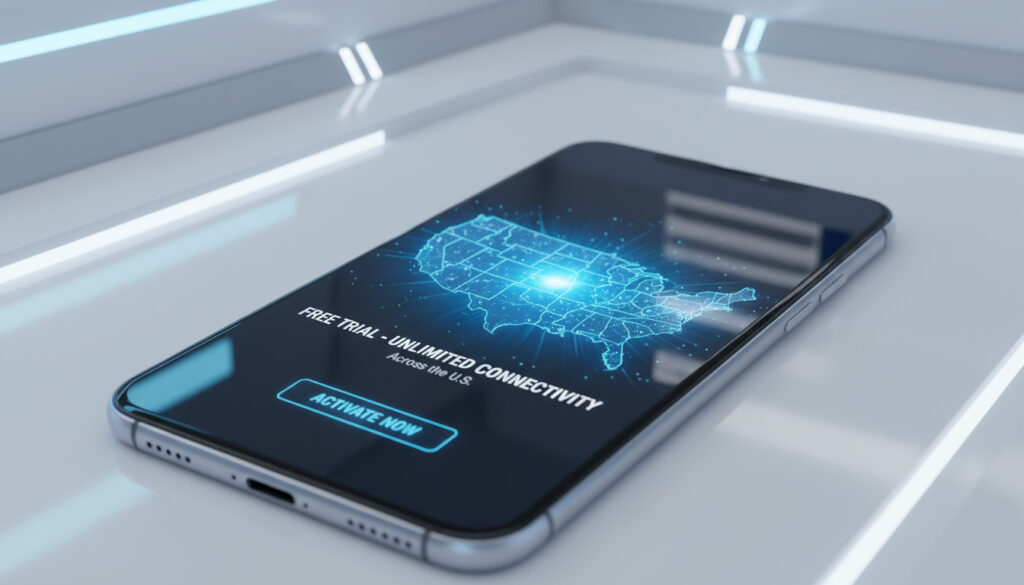 Représenatation de essai eSIM gratuites États-Unis