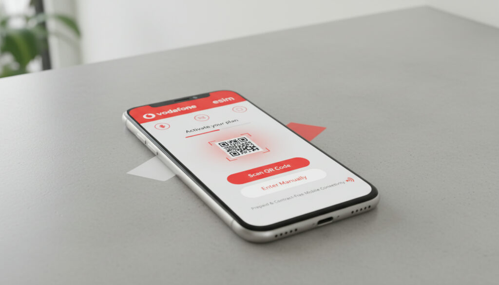 Repr�senatation de esim prepaid vodafone