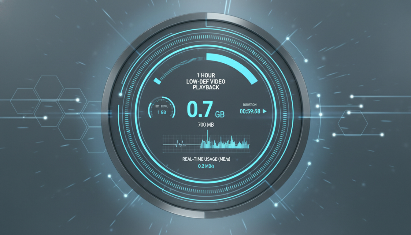 How much data for a 1-hour low-definition video in 2026