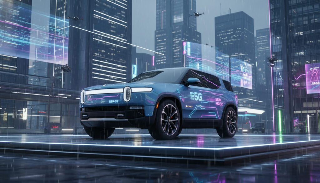 Représenatation de Rivian eSIM norme SGP.32 5G R2