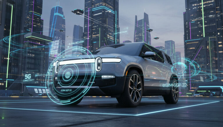 Représenatation de Rivian eSIM norme SGP.32 5G R2