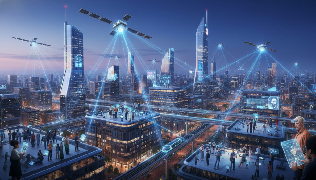 Représenatation de Téléfonica connectivité satellite D2D Europe