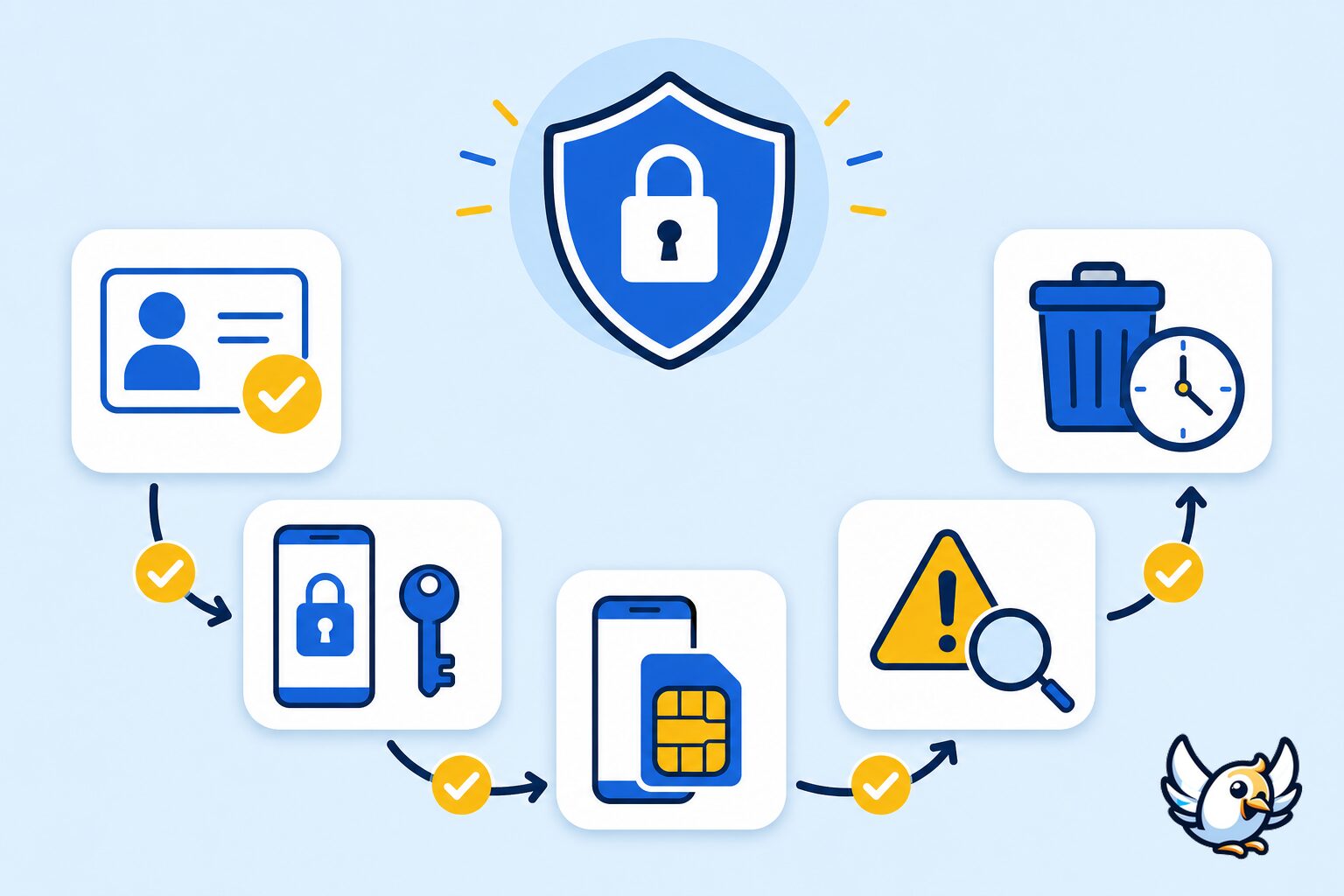 buy telephone number safely: privacy and verification checklist with icons