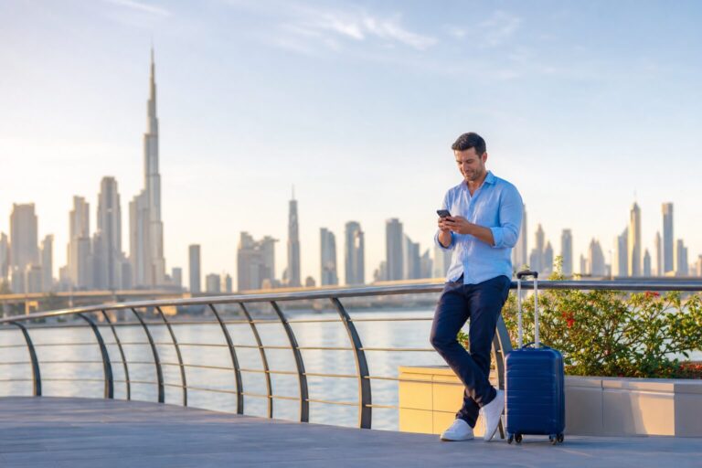 Best eSIM for Dubai from UK: traveller connected on arrival in Dubai