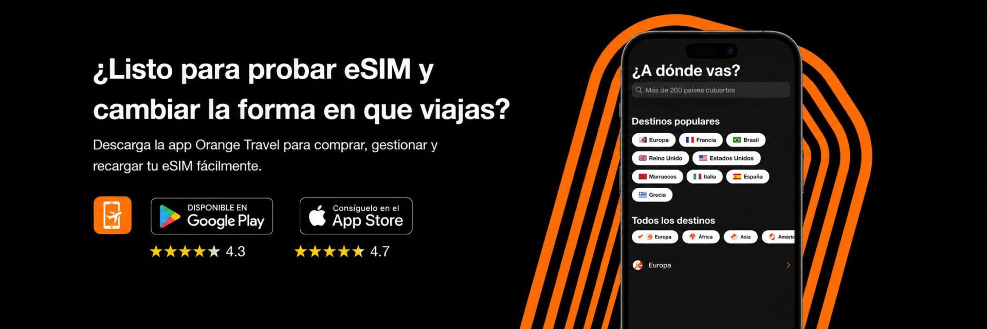 Aplicaci&oacute;n Orange Travel para comprar y gestionar una eSIM