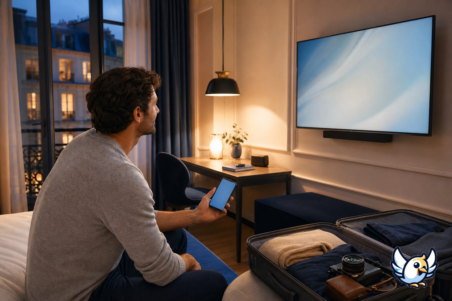 iPhone mit Fernseher im europäischen Hotelzimmer über WLAN verbinden