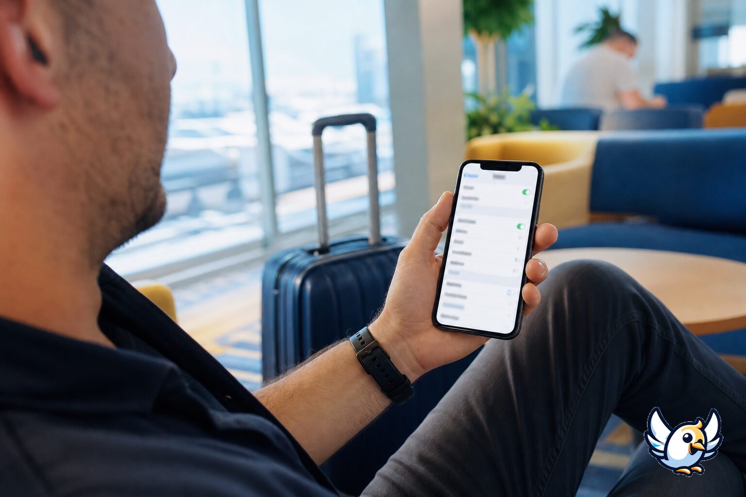 Nyere iPhone med mobilindstillinger til eSIM-kontrol
