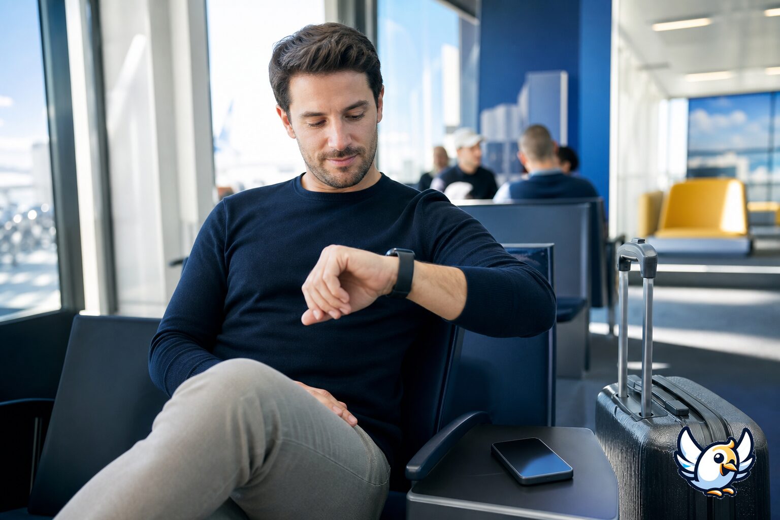 Notifica su Apple Watch in aeroporto durante un viaggio
