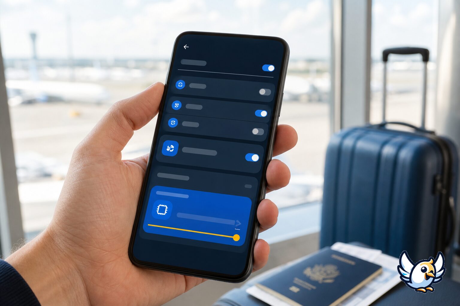 Android-puhelimen eSIM-asetukset lähikuvassa
