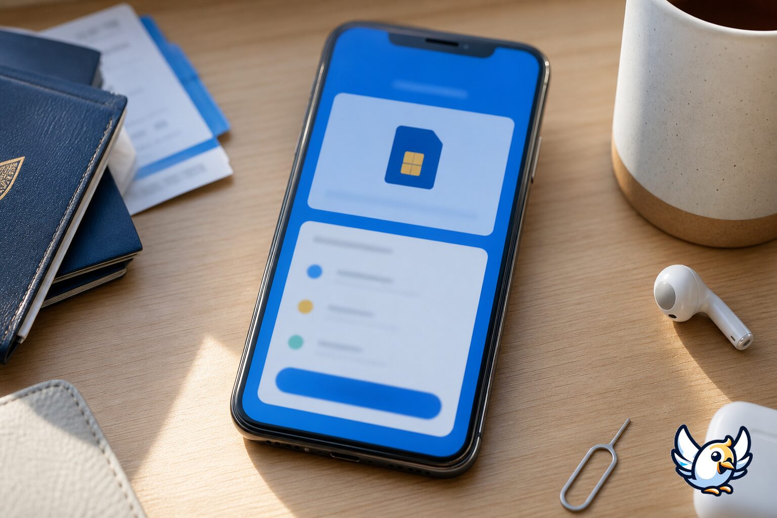 Virtual SIM activation screen on a modern smartphone