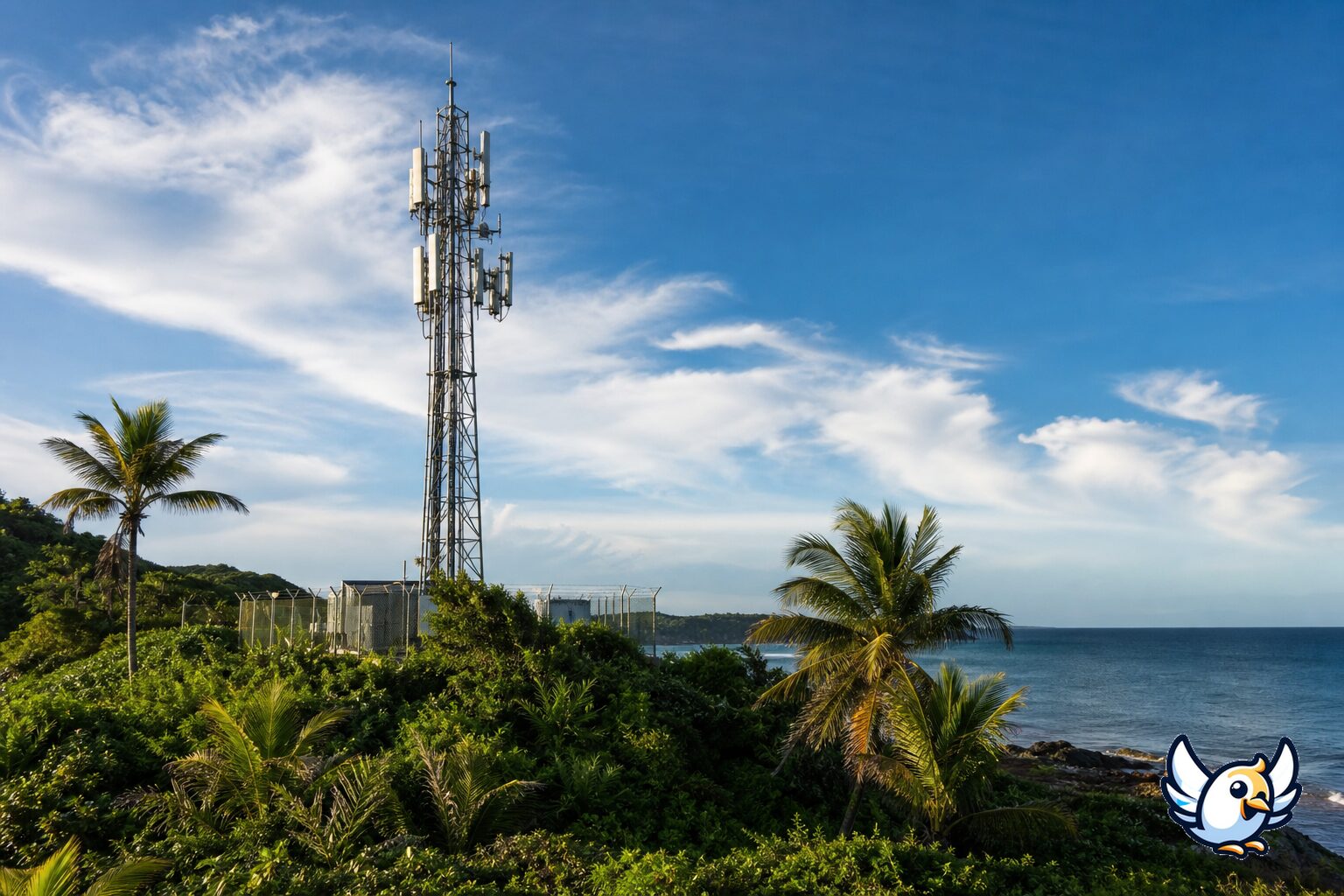 Antenne mobile sur le littoral de Guyane fran&ccedil;aise