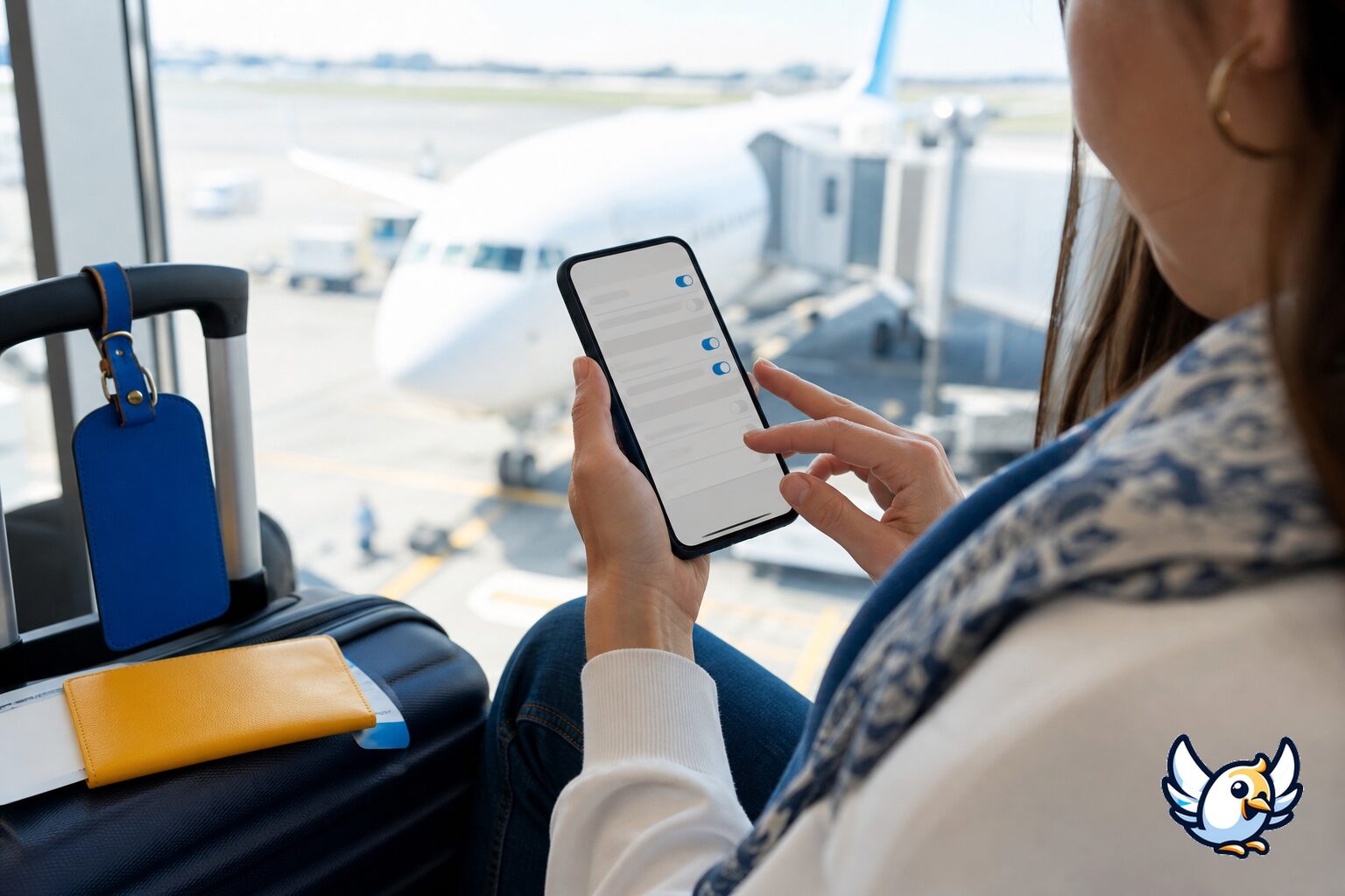 Persona activando una eSIM desde los ajustes de red de su smartphone
