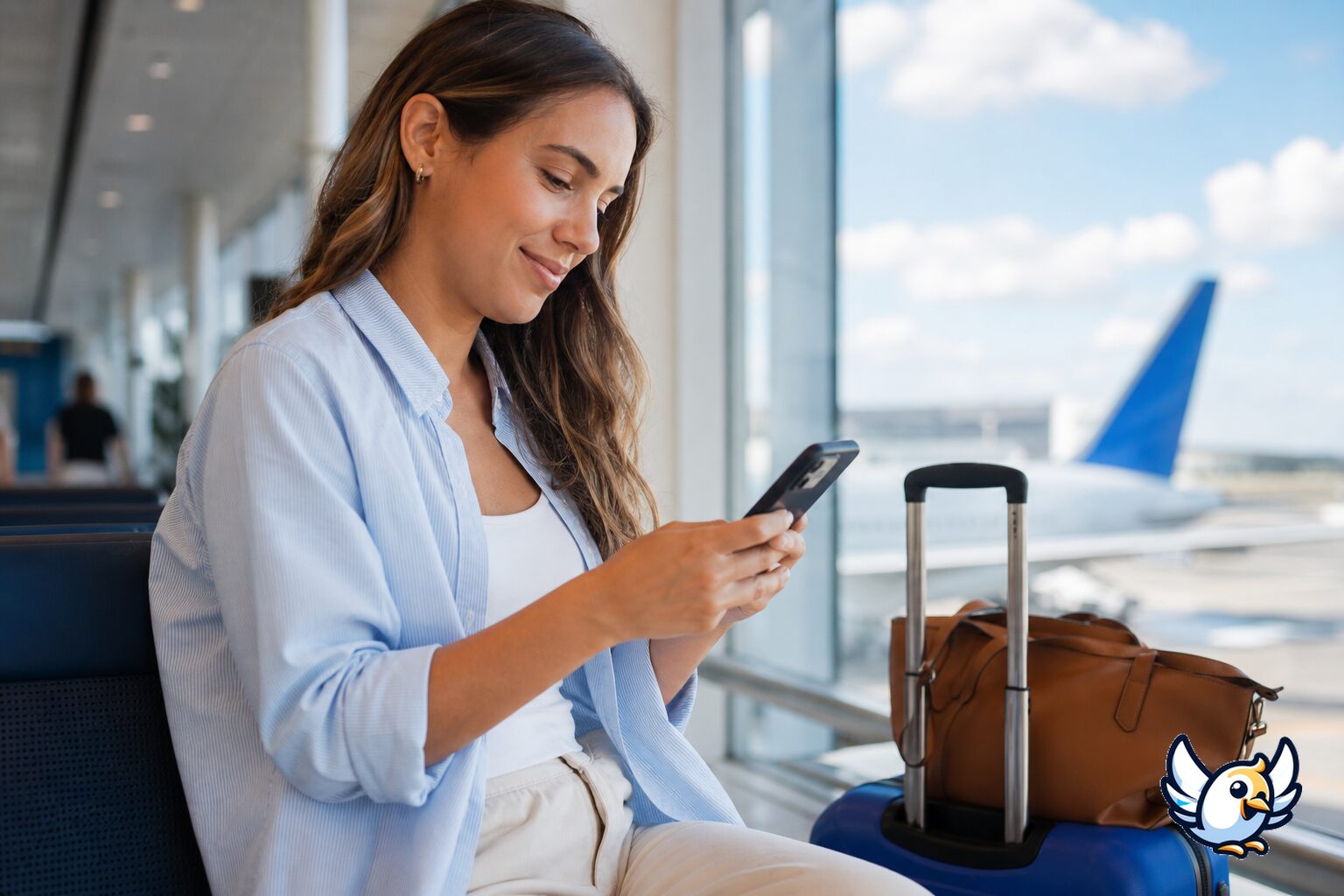Resen&auml;r kontrollerar mobilinst&auml;llningar f&ouml;r rese-SIM