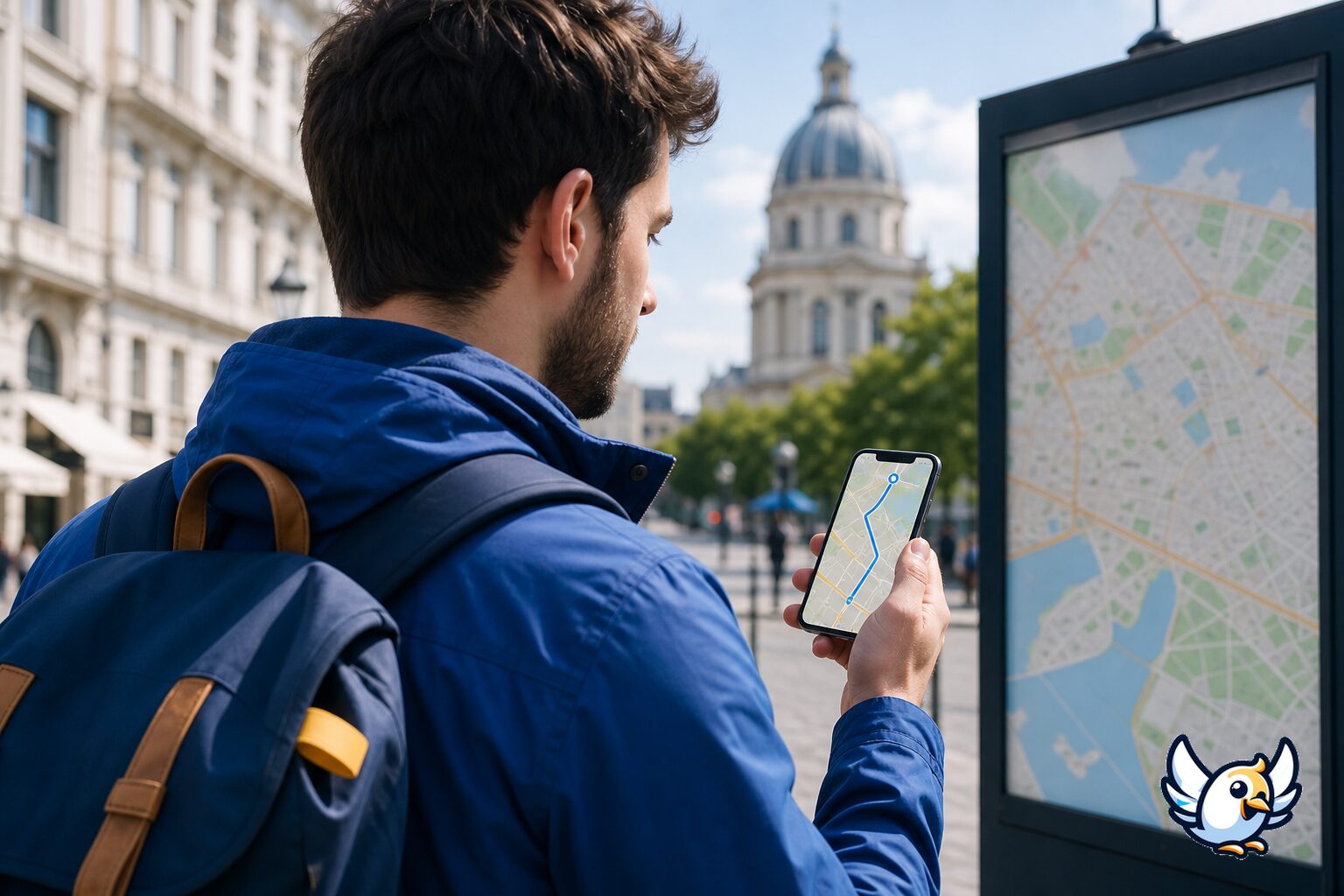 Resen&auml;r planerar en rutt i Google Maps f&ouml;re resan