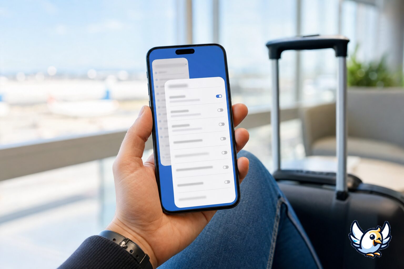 Smartphone Android affichant les r&eacute;glages r&eacute;seau mobile et une application eSIM