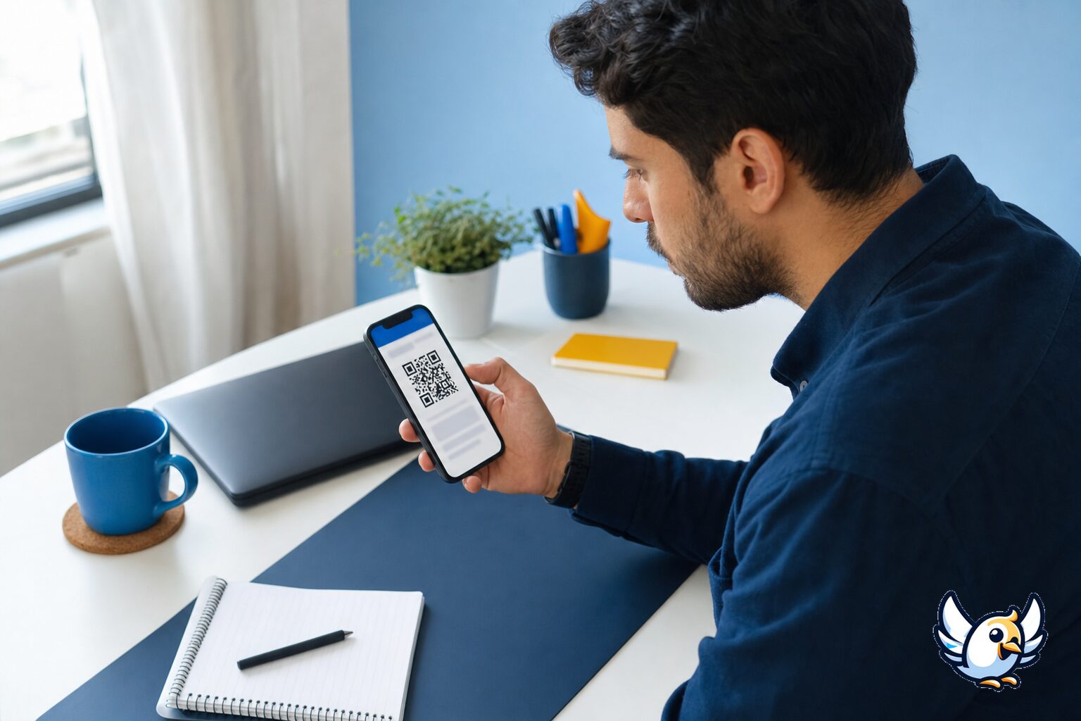 Şüpheli eSIM QR kodu mesajını kontrol eden kullanıcı
