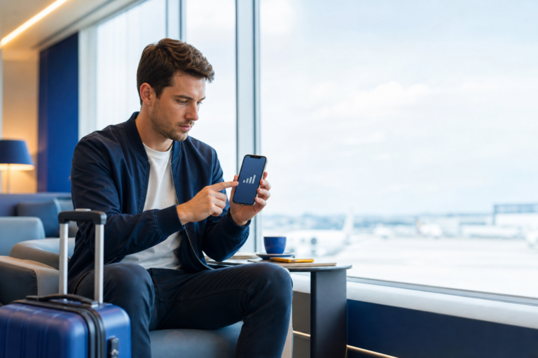 data not working on iPhone: traveler checking cellular settings before a trip