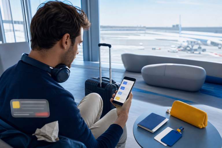 eSIM scam abroad low price trap: traveler checking an eSIM offer safely before a trip