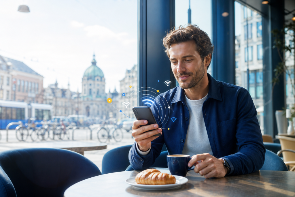LTE Bedeutung: Smartphone mit mobiler Datenverbindung im Alltag