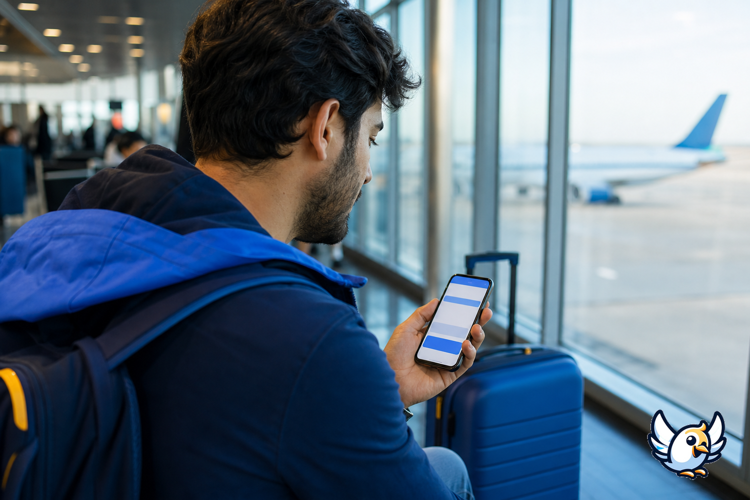Traveler checking eSIM data options before flying to Pakistan