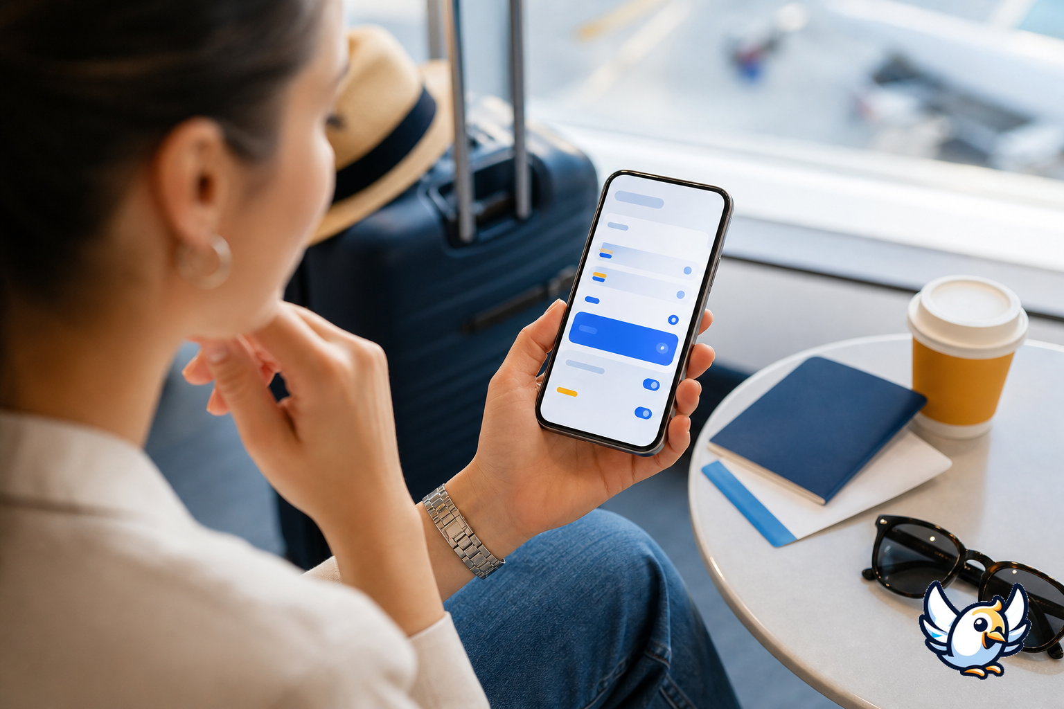 Virtuelt telefonnummer og eSIM samanlikna på smarttelefon før reise