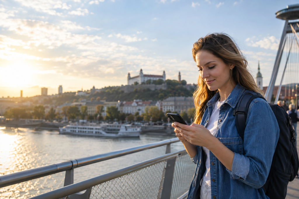 4G internet v smartfóne: používateľ pripojený v Bratislave