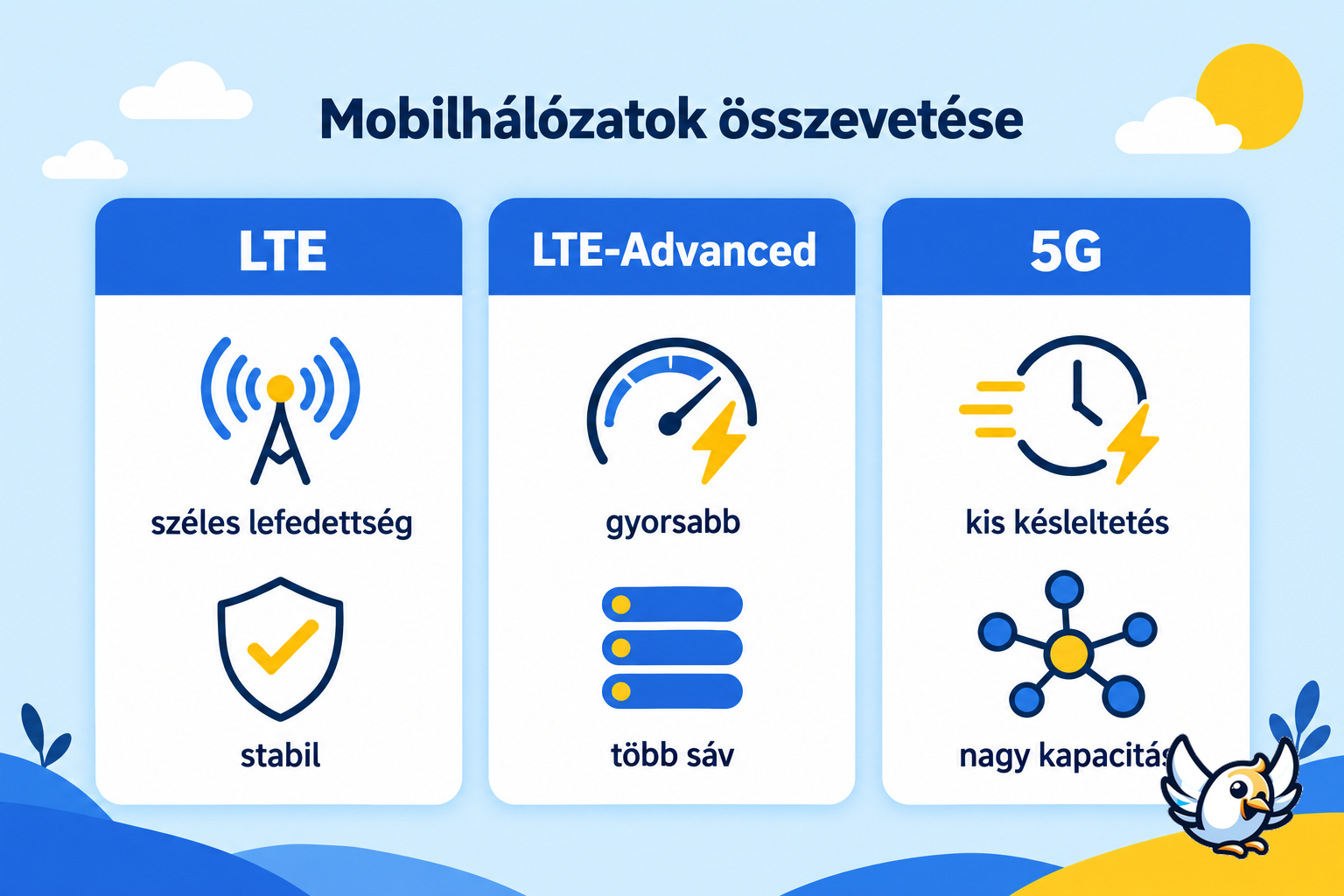 4G, LTE, LTE Advanced és 5G összehasonlítása