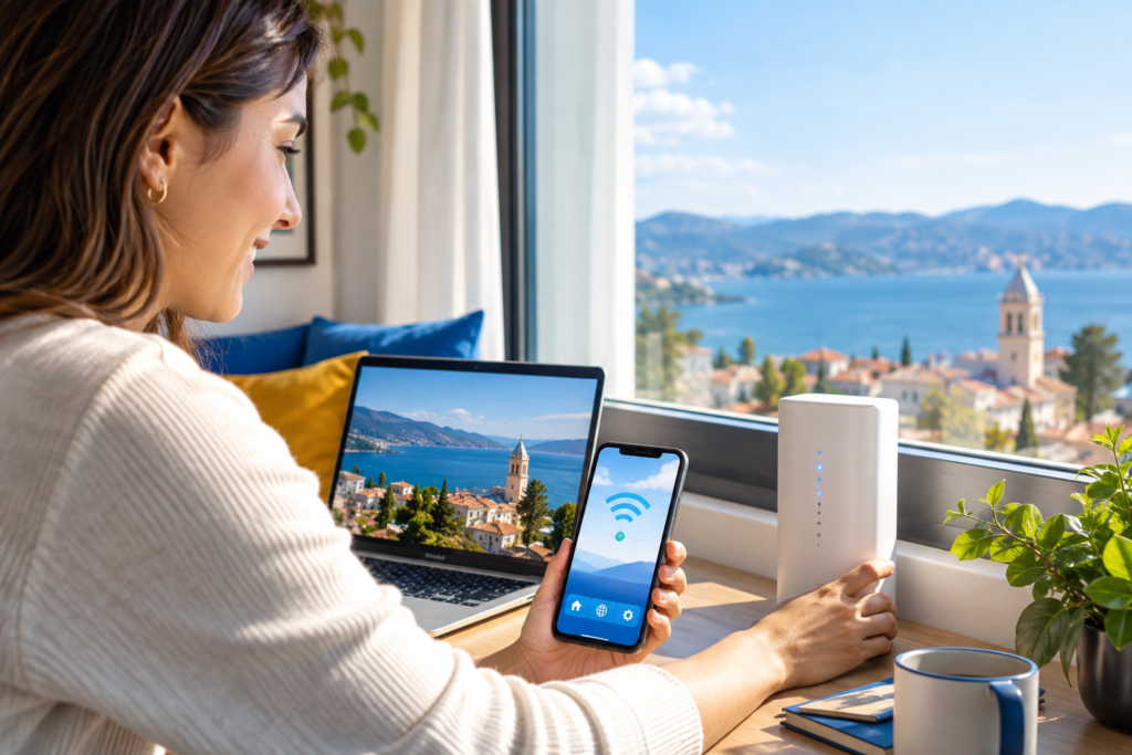 5G modem ile evde hızlı kablosuz internet bağlantısı