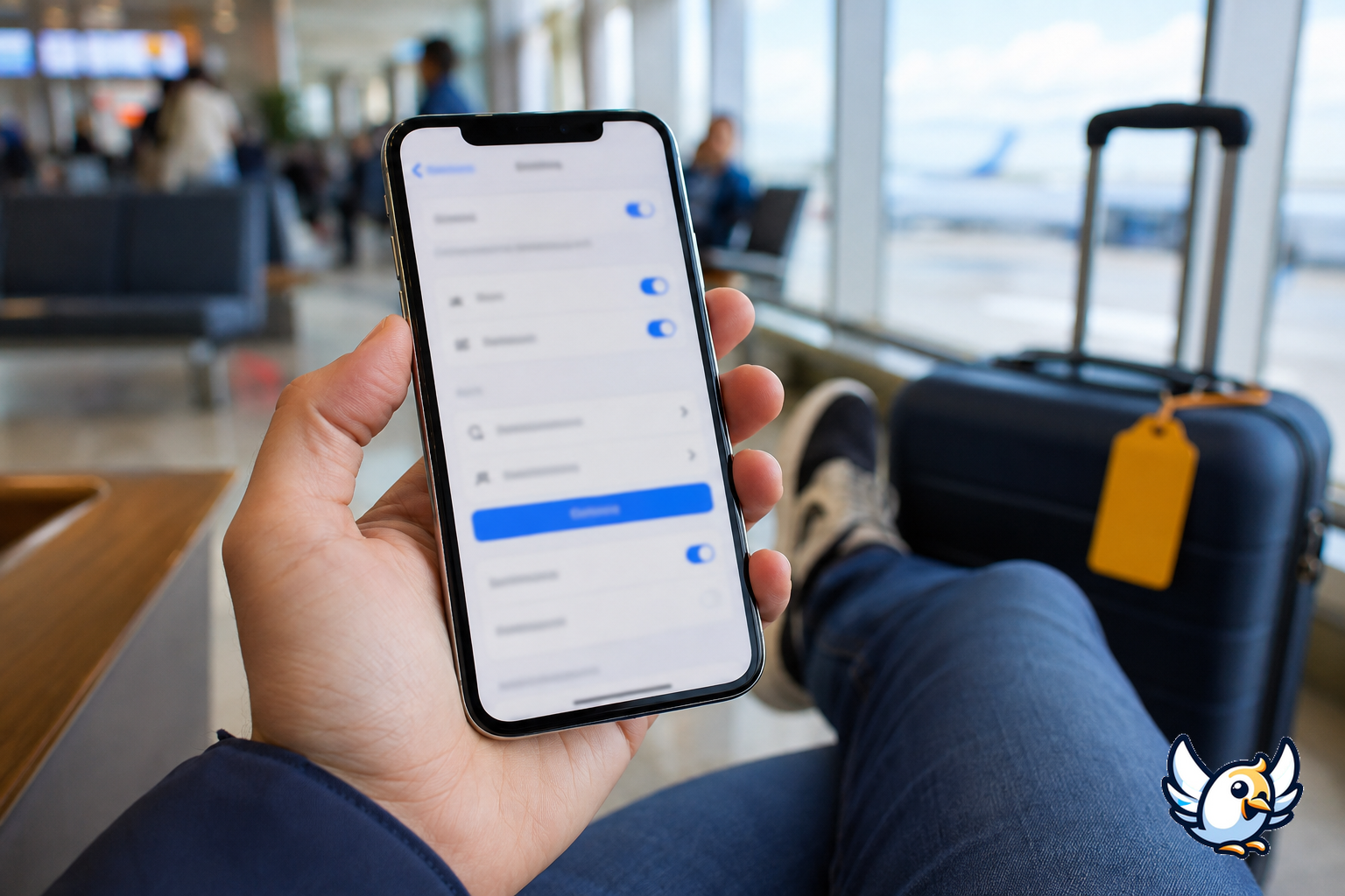 Ajustes de doble SIM en un smartphone durante un viaje