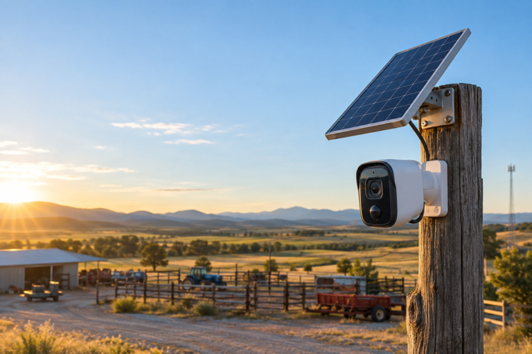 Cellular security camera monitoring a remote property over 4G LTE