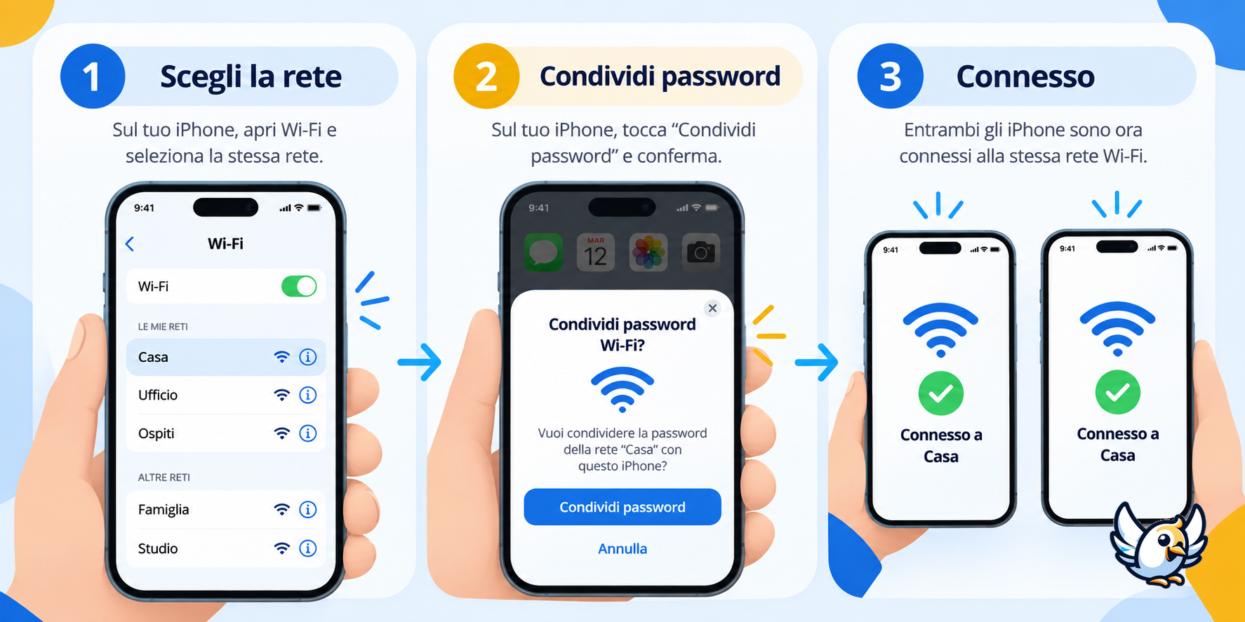 Come condividere password WiFi iPhone in tre passaggi
